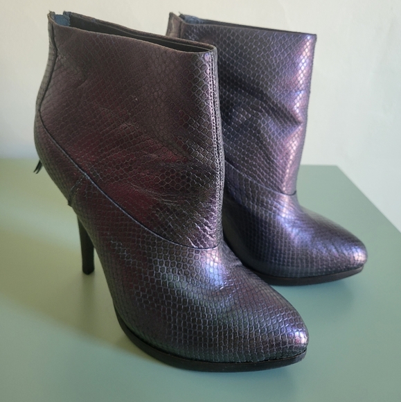 All Saints iridescent Snakeskin leather pumps - Picture 1 of 6